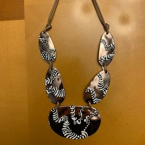 Hand painted metallic gold statement necklace.